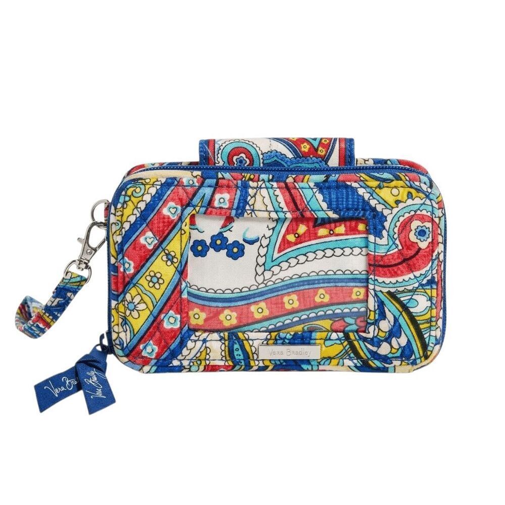 VERA BRADLEY Snap/Zip Around Wallet Wristlet In Marina Paisley